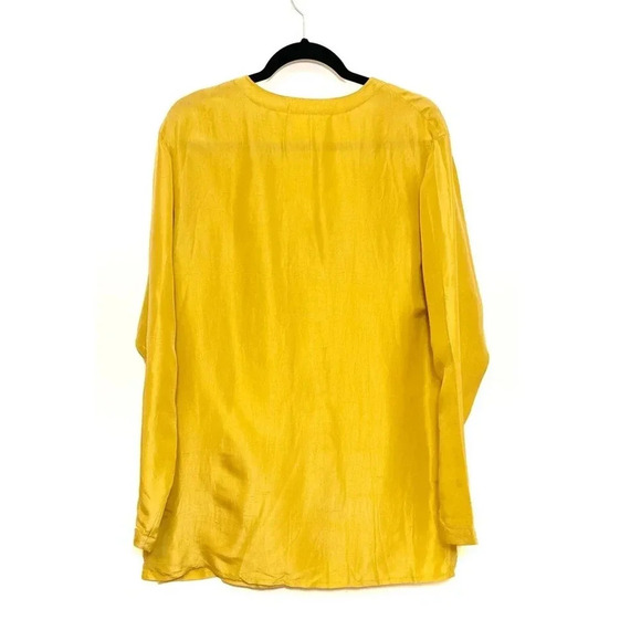VTG Anne Pinkerton 100% Silk Button Down Blouse - Mustard SimpleTop - Picture 3 of 3